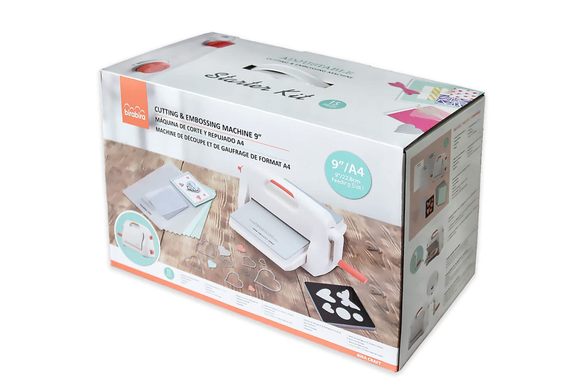 Bira 9 inch Adjustable Die Cutting & Embossing Machine Starter KIT, 9" Opening, Paper, Fabric and Other Materials (Starter Kit)