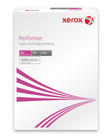 Xerox Performer Multifunction Paper, 80gsm, A4, 1 Carton, 5 Reams, 2500 Sheets, 5 Reams per Carton