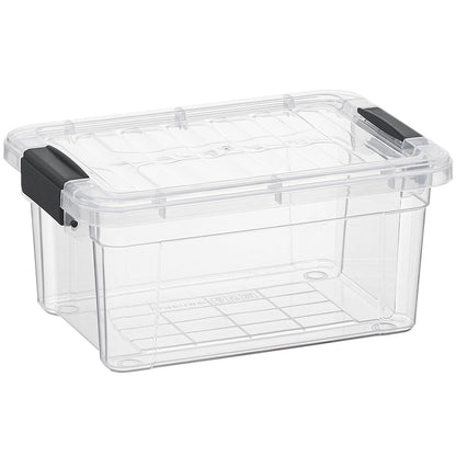 Superio Clear Plastic Storage Bin with Lid, 1.75 Qt, Non-Toxic, BPA Free, Odor Free, Organizer Storage Box, Stackable Plastic Tote for Home, Garage, School, and Office, X-Small