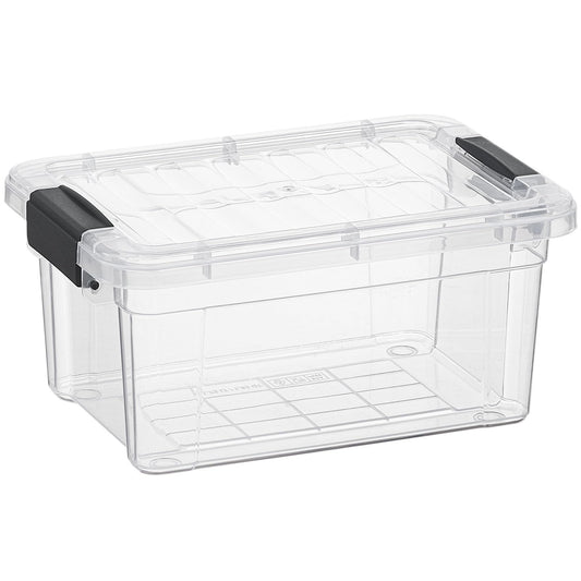 Superio Clear Plastic Storage Bin with Lid, 1.75 Qt, Non-Toxic, BPA Free, Odor Free, Organizer Storage Box, Stackable Plastic Tote for Home, Garage, School, and Office, X-Small