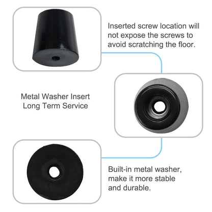 uxcell 4pcs Rubber Feet Bumper Buffer Feet Furniture Table Desk Cabinet Leg Pads Anti-slip with Metal Washer, D49x40xH50mm