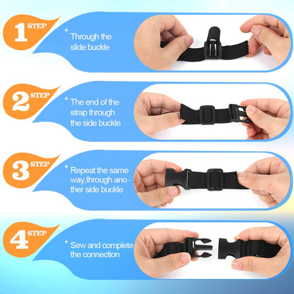 YGDZ 1 Inch Plastic Buckles, 80 Side Release Strap Buckles and Slides Parachute Buckles for DIY Backpack Luggage Strap