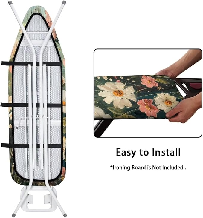 Daisy Prints Ironing Board Padded Cover Dust Covers Stretchable Iron Board