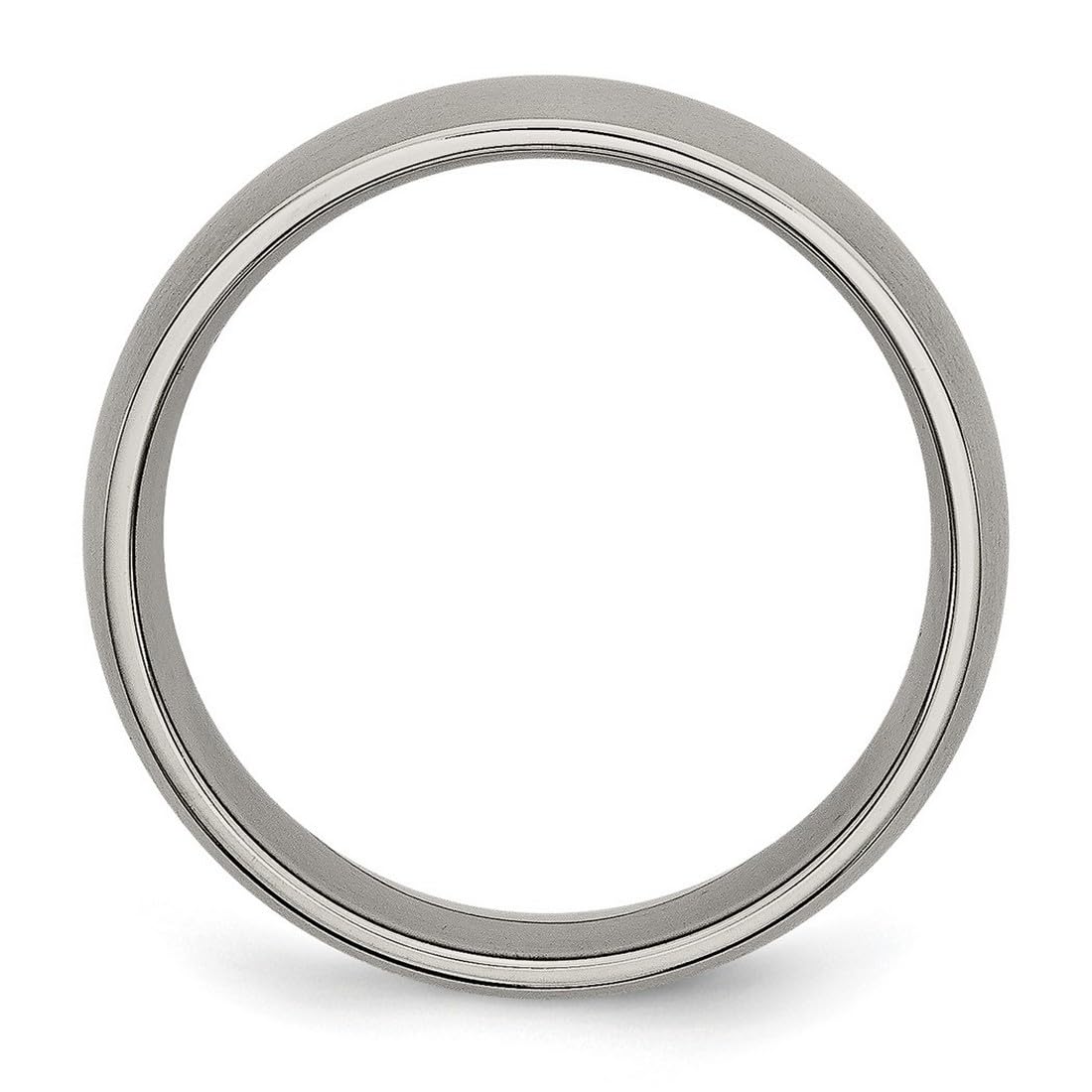JewelryWeb Titanium Half Round 7mm Brushed Band Ring Size 11 Ring for Women and Men