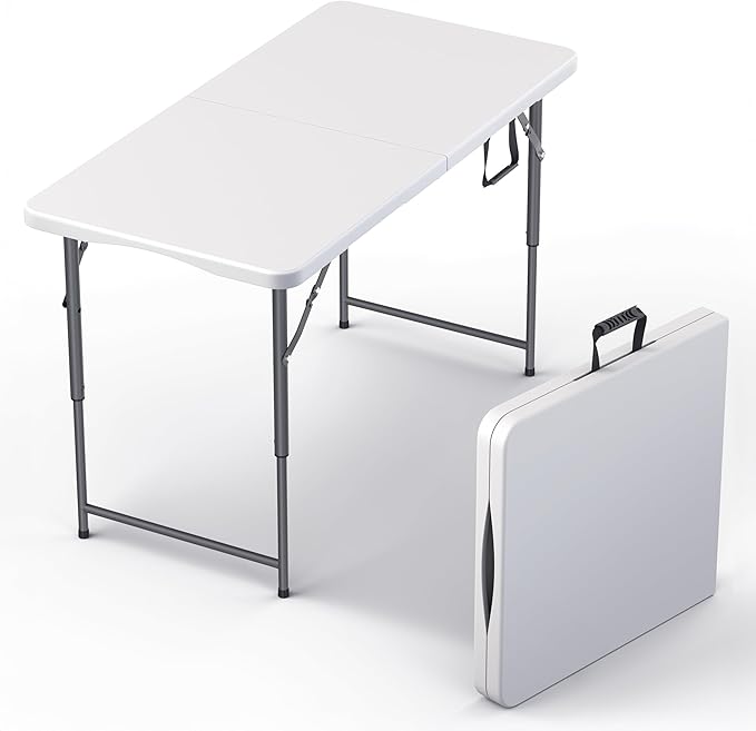 4 Feet Foldable Table Adjustable Height