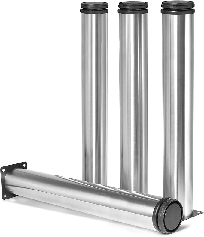 16 Inch Metal Furniture Legs Stainless Steel Adjustable Legs Silver Metal Legs