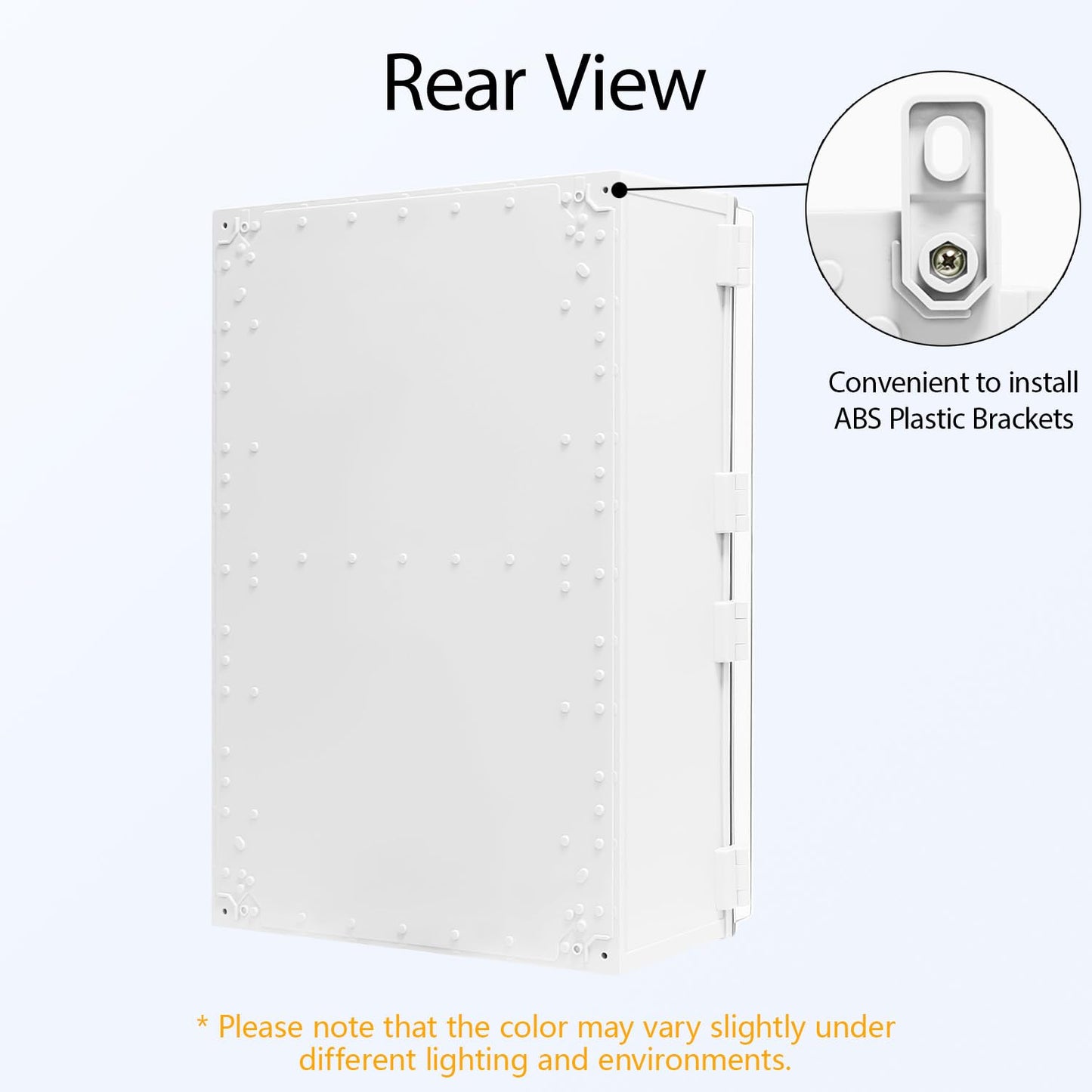 LMioEtool Electrical Box, IP65 Waterproof Dustproof ABS Plastic Enclosure, Outdoor and Indoor Project Box Hinged Clear Cover with Mounting Plate Wall Brackets,Outer Dimension 23.6"x 15.7" x 8.7", Grey