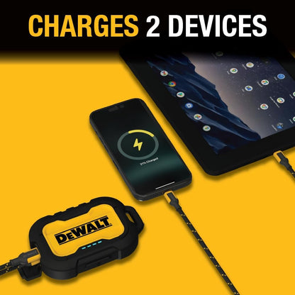 DEWALT Heavy Duty Portable Charger, Power Bank, 10,000 mAh Battery Pack with USB-C Port for iPhone 16/16 Plus/16 Pro/16 Pro Max, iPhone 15/14/13, Samsung Galaxy
