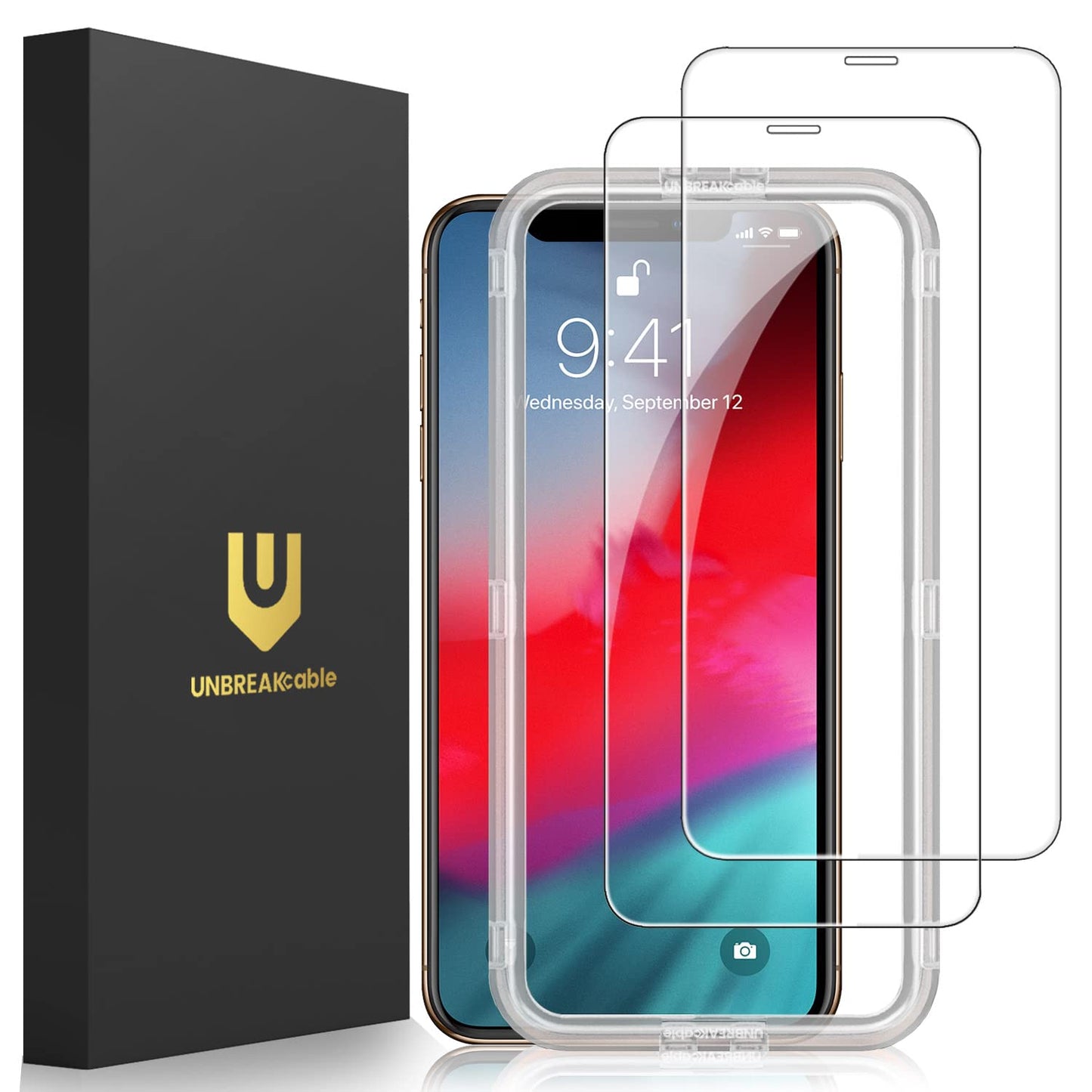 UNBREAKcable 2-Pack Screen Protector for iPhone 16e/13/13 Pro/14, Double Shatterproof Tempered Glass [Easy Installation] [9H Hardness] [99.99% HD] [Case Friendly] for Apple 13 Pro/13/14/16e 6.1 inch