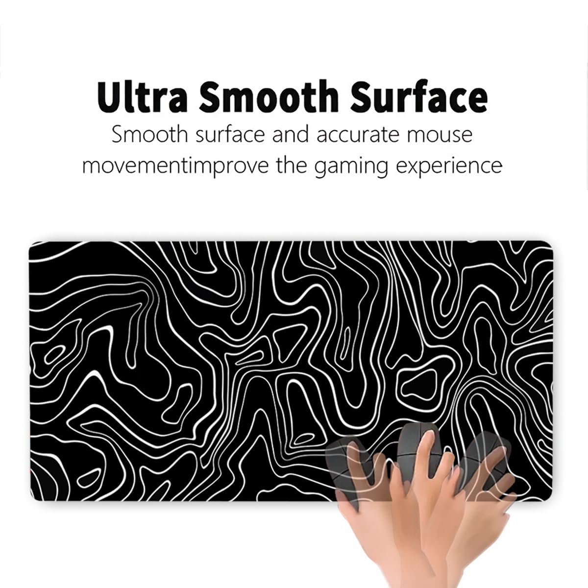 Rcege Large Mouse Pad for Desk - Gaming Mouse Pad with Non-Slip Base Stitched Edges, Desk Mat for Keyboard and Mouse