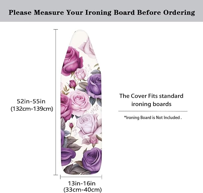Colorful Rose Ironing Board Cover Elasticized Edges Home Decorations Easy to