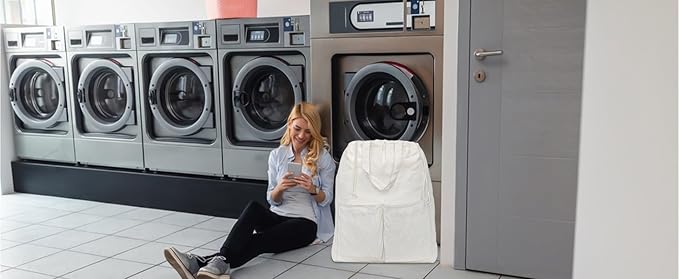 Pack of 2, 100% Breathable Cotton Canvas Laundry Backpack