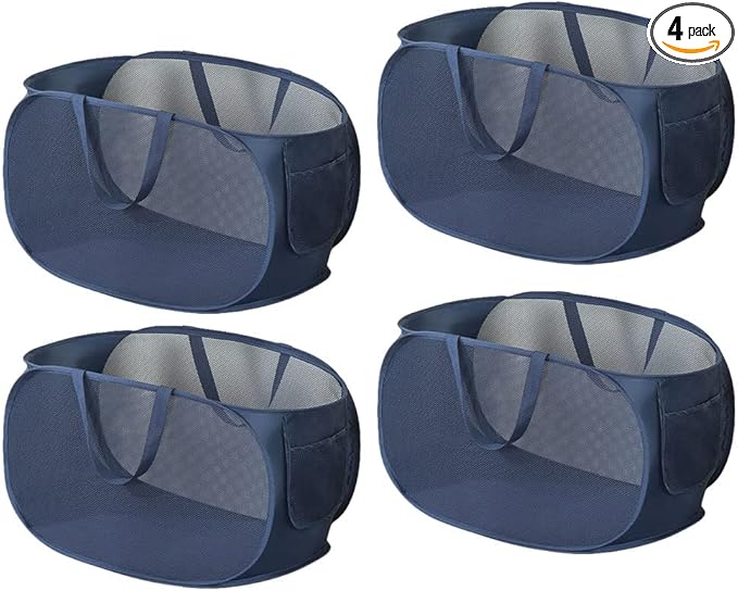 4 Pcs Mesh Popup Laundry Hamper, Opening Laundry Basket, Popup Laundry Basket