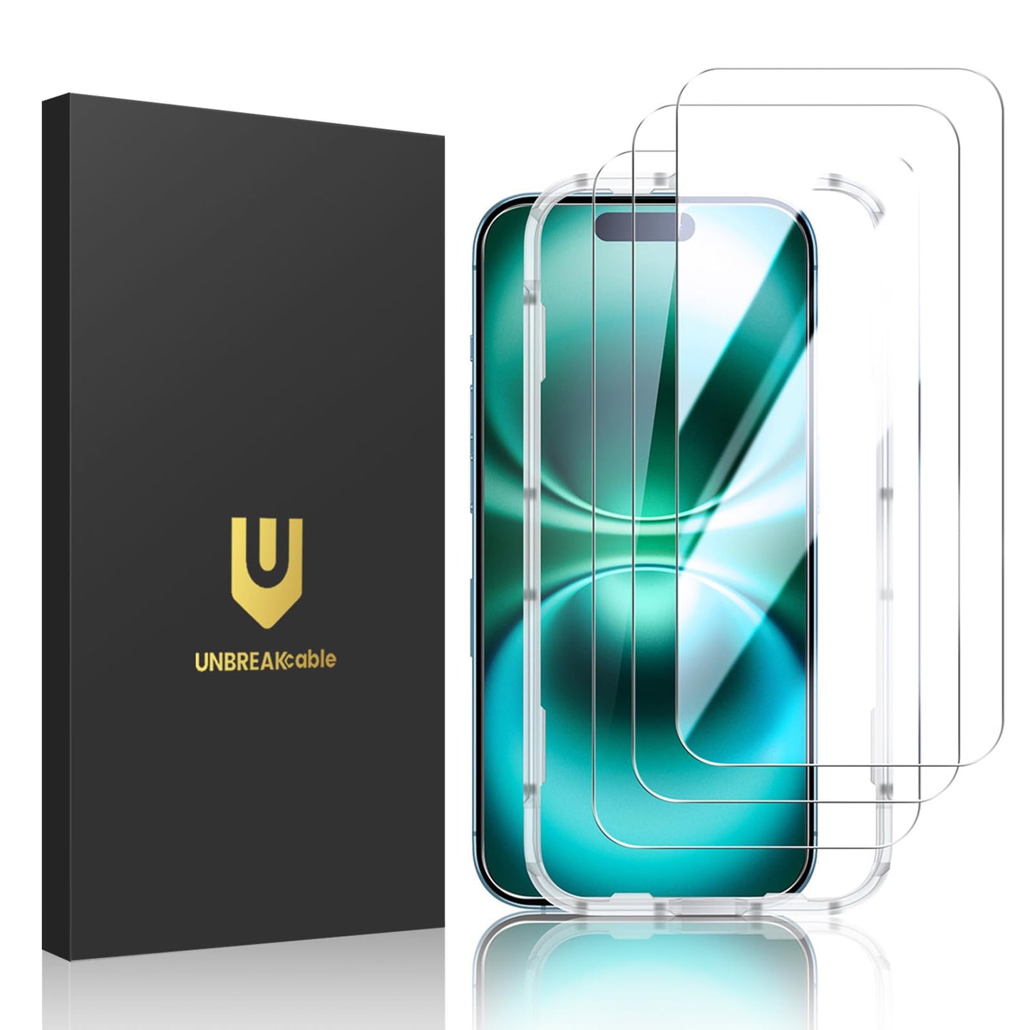 UNBREAKcable Shatterproof Tempered Glass Screen Protector for iPhone SE 2022/SE 2020, iPhone 8/7 [3-Pack] [99.99% HD Clear] [Easy Installation Frame] [9H Hardness][Bubble Free] for Apple 4.7''