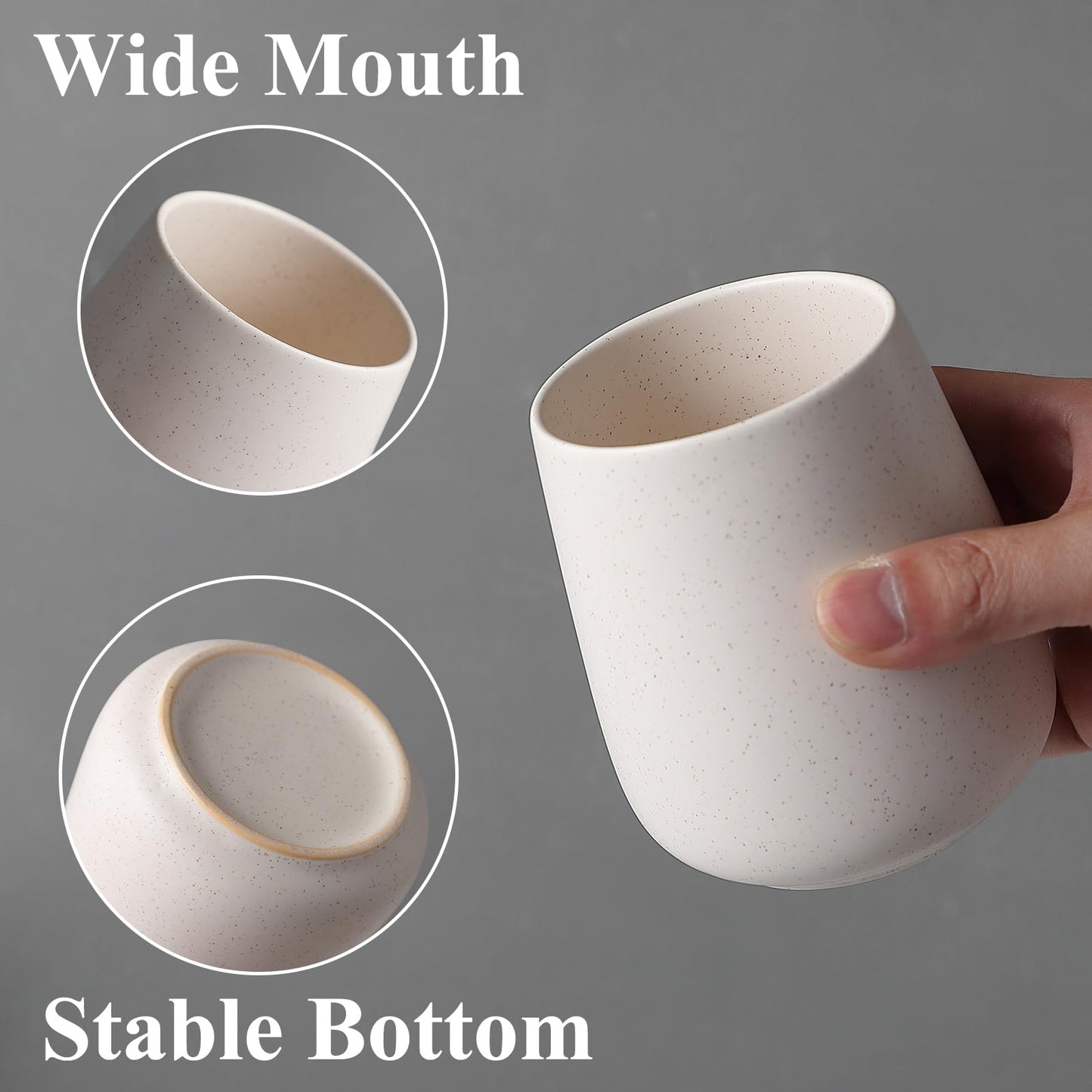 Beige Toothbrush Holder for Bathroom - Ceramic Tooth Brushing Holders, Toothbrush Cup, Toothpaste Organizer for Bathroom Countertop, Makeup Brush Holder, Pen Holder for Home Desktop Storage