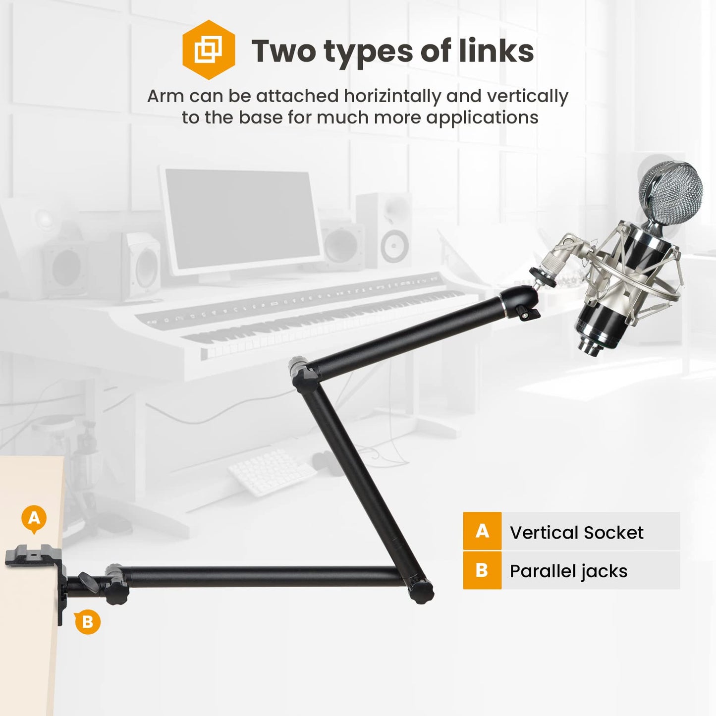 TARION Desk Camera Mount Stand Heavy Duty Articulated Camera Arm Articulating Table Mount Camera Stand Adjustable Flexible Gear Joints TKA01-L