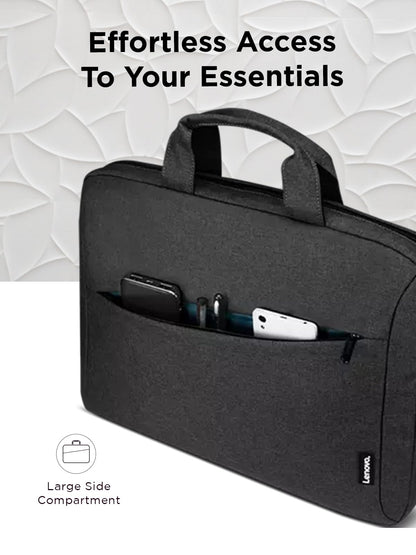 Lenovo Laptop Shoulder Bag T210, 15.6-Inch Laptop or Tablet, Sleek, Durable and Water-Repellent Fabric, Lightweight Toploader, Business Casual or School, GX40Q17229, Black