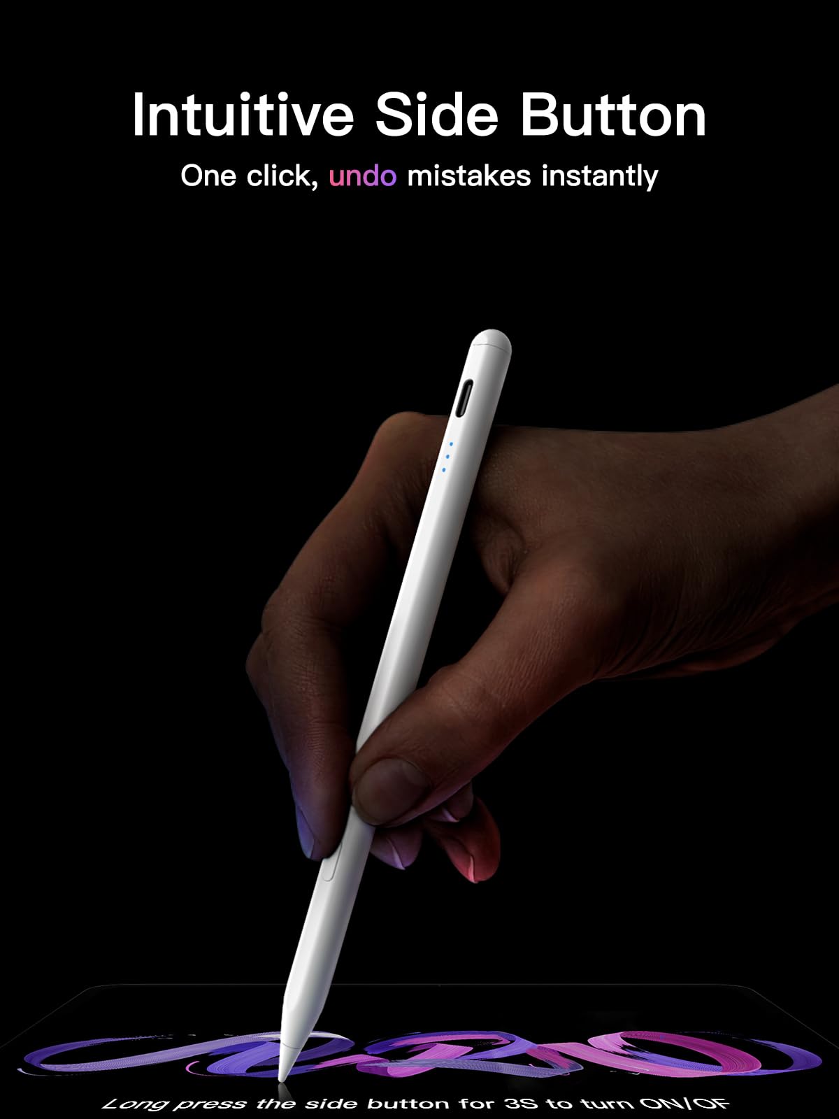 Stylus Pen for iPad (2018-2025), USB-C Fast Charging Pencil, Pixel-Perfect Tilt Sensitivity for Apple iPad 11/10/9/8/7/6/A16, ipad Mini 7/6/5, Air M3/M2 11"/13"/5/4/3, i-Pad Pro M4 13"/12.9″/11″