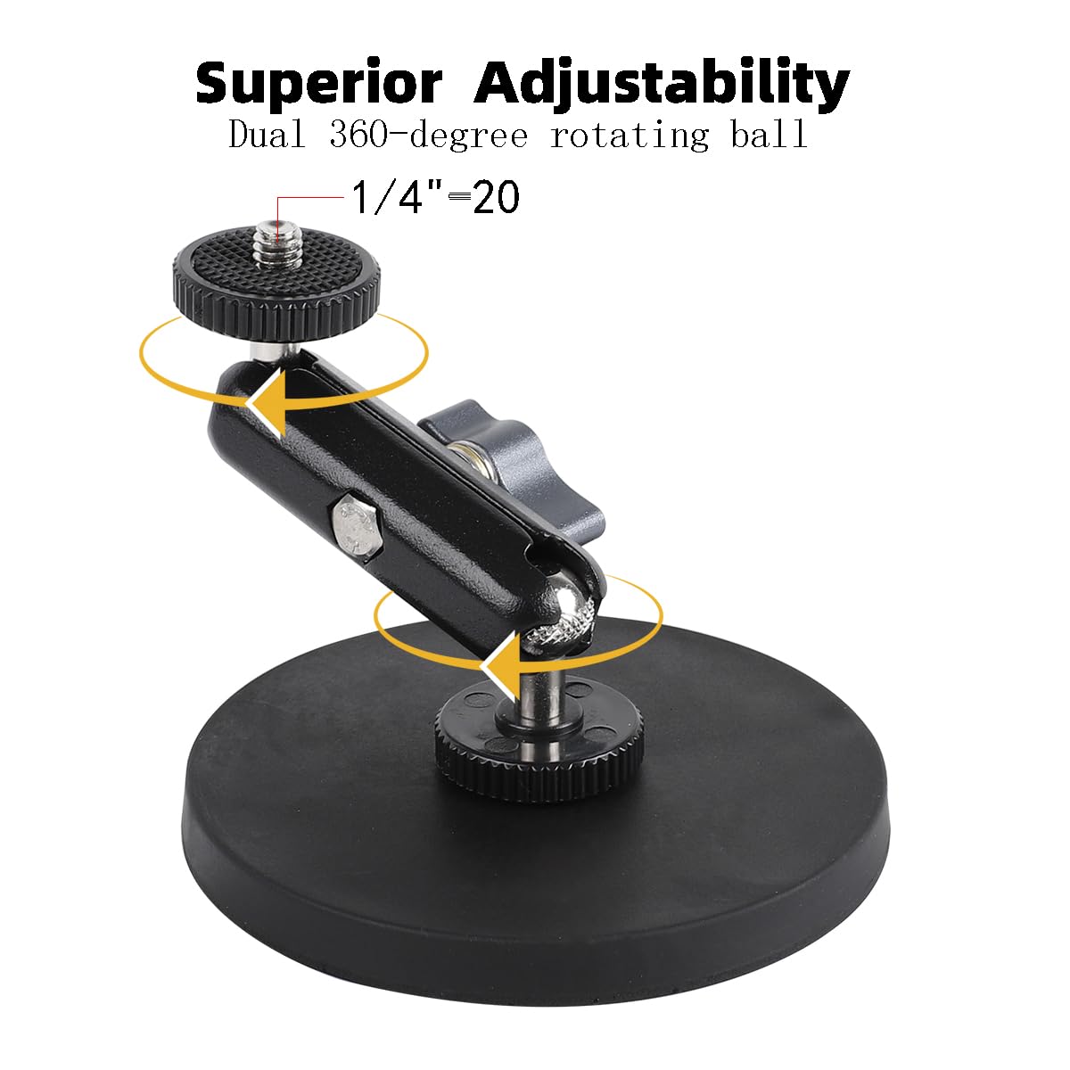 Leenconghui Magnetic Camera Mount with Magic Arm Compatible with DJI Osmo Pocket 3,Insta360 One X4 X3 X2 Go3, Heavy-Duty Magnet Base Stand with 1/4"-20 Thread for Gym, Car Mounting