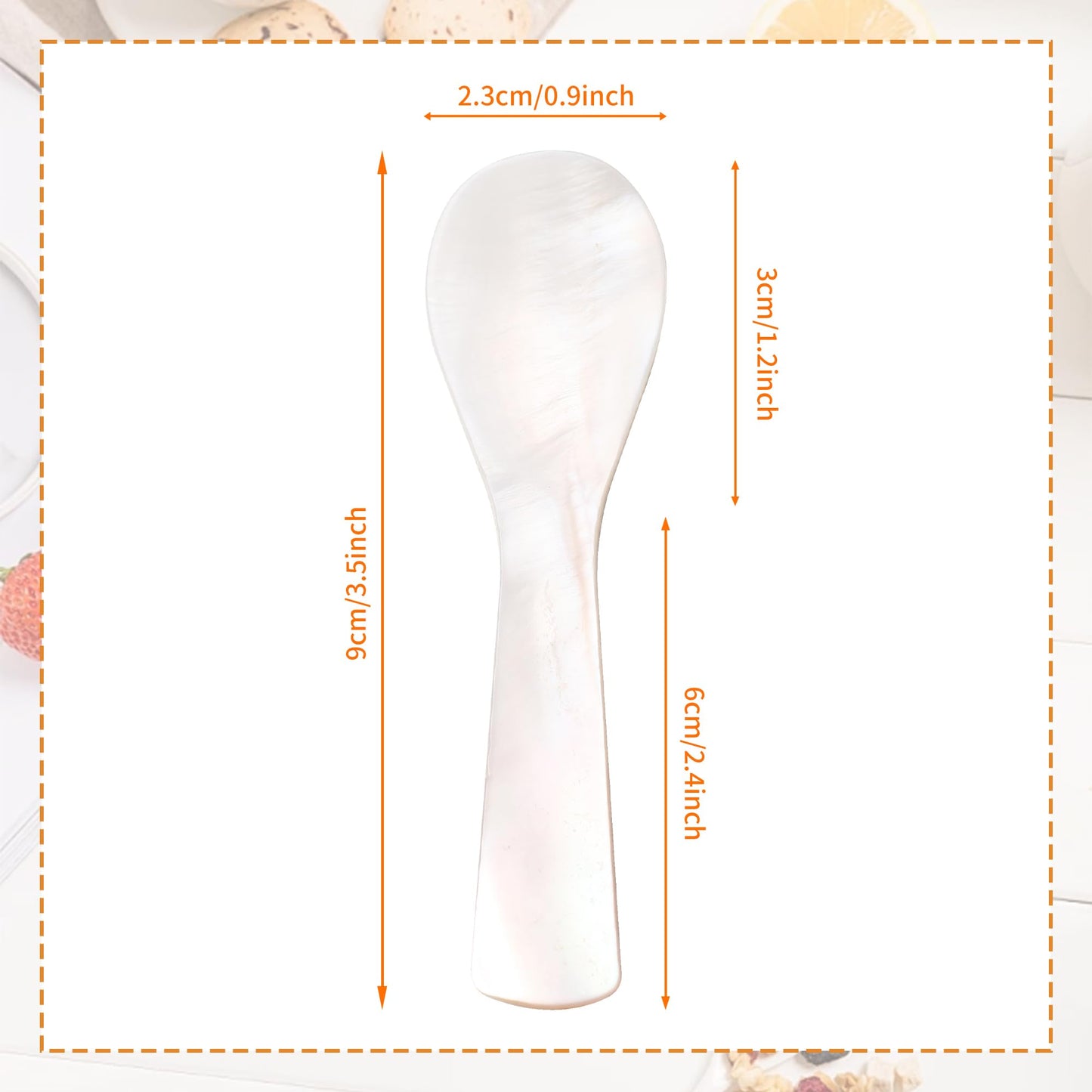 Caviar Spoons, Mother of Pearl Spoons for Caviar with Hand Crafted Round Handle for Caviar, Cake, Ice Cream, Salt, Coffee, Restaurant Serving (10PCS,3.5In)