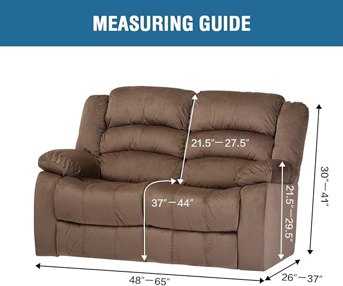 H.VERSAILTEX Velvet Stretch Recliner Couch Covers 6-Pieces Recliner Loveseat