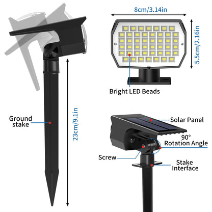 Tadyreal Solar Spot Lights Outdoor 10 Pack, [46 LED/3 Modes] Solar Landscape Spotlights Waterproof, 2-in-1 Auto On/Off Solar Powered Lights for Outside Yard Garden Wall Pathway(Cool White)