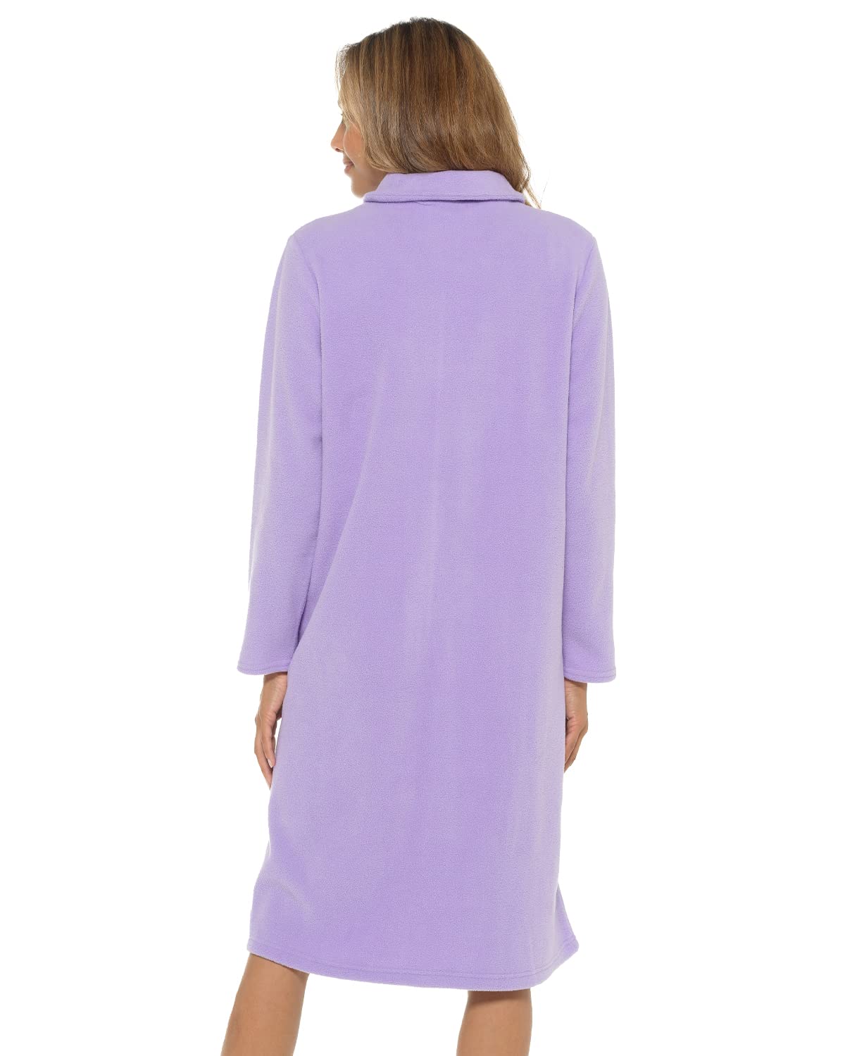 Undercover Ladies Zipped Soft Fleece Dressing Gown LN730 Lilac 14-16
