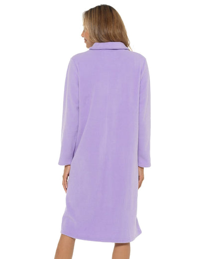 Undercover Ladies Zipped Soft Fleece Dressing Gown LN730 Lilac 14-16