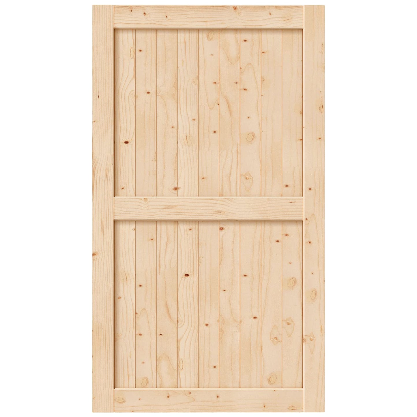 EaseLife 60in x 84in Sliding Barn Door Wood, Interior Doors, DIY Assemblely, Solid Natural Spruce Panelled Slab,Easy Install,Apply to Rooms & Storage Closet,H-Frame