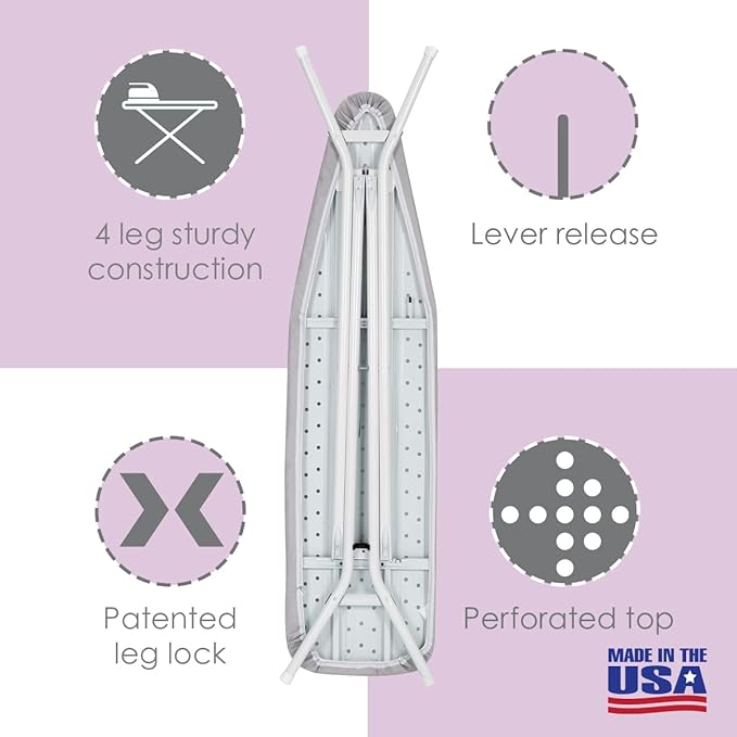 Full Size Ironing Board Made in USA – Light Grey by Seymour Home Products 4