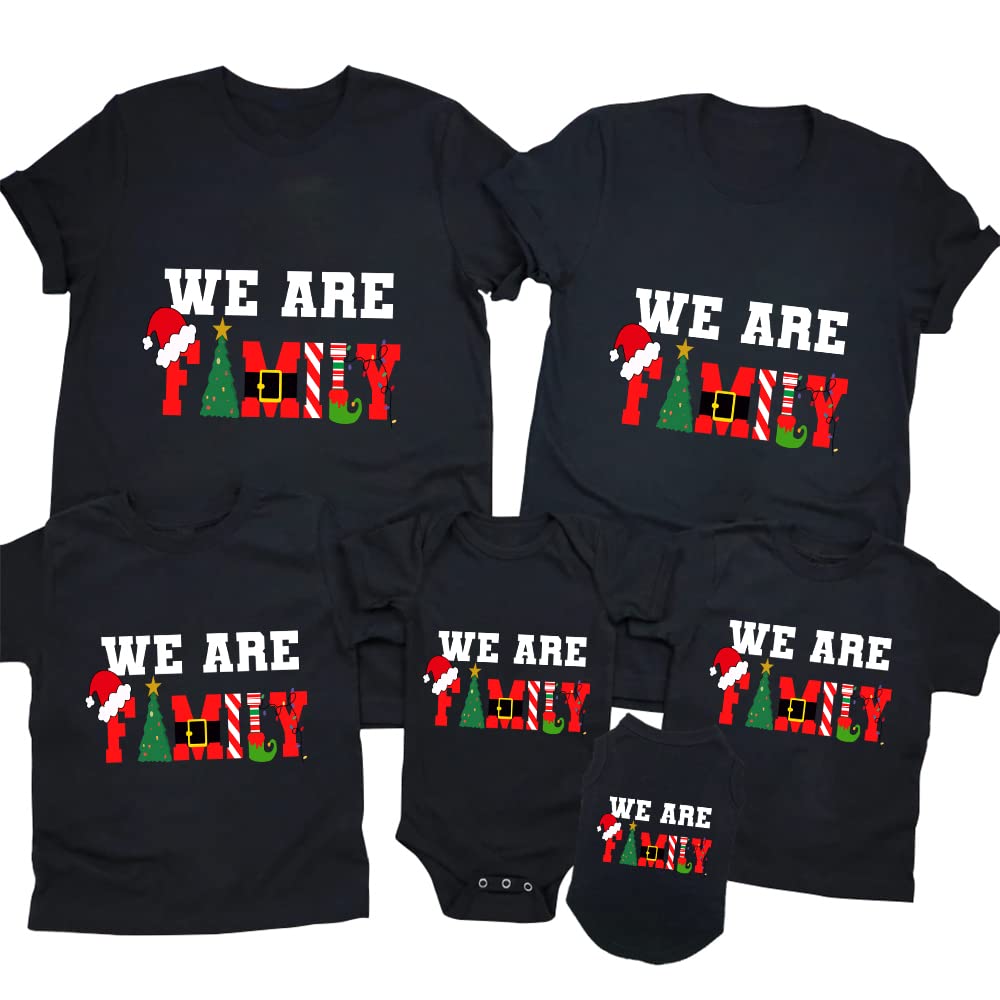 Merry and Bright Shirt Christmas T-Shirts for Family Couple Outfit Tee Parent-Child Short Sleeves Christmas Top