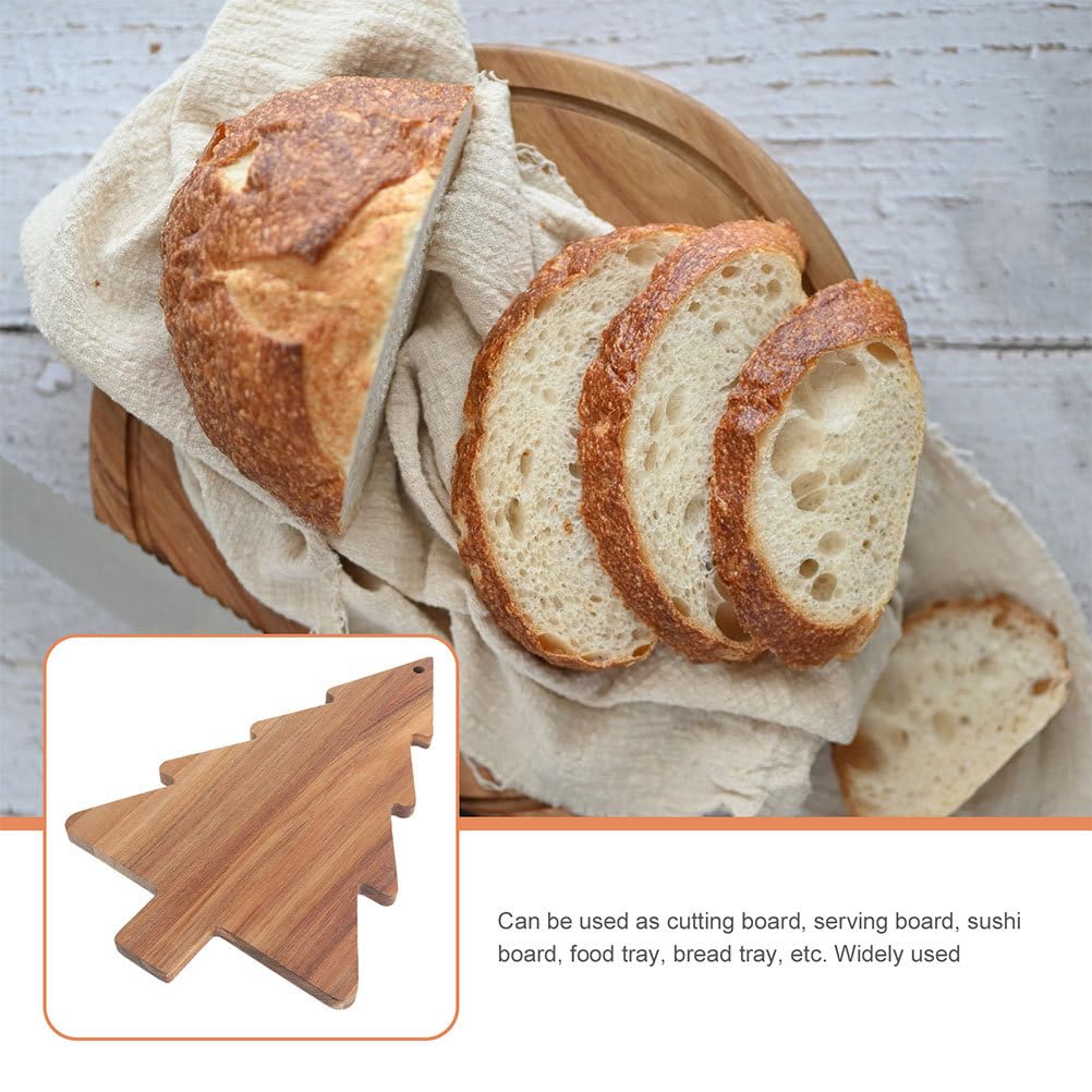 Healeved 2pcs Christmas Tree Charcuterie Board, Wooden Cutting Board Xmas Tree Serving Kitchen Chopping Cheese Sushi Fruits Snacks Candy Platter