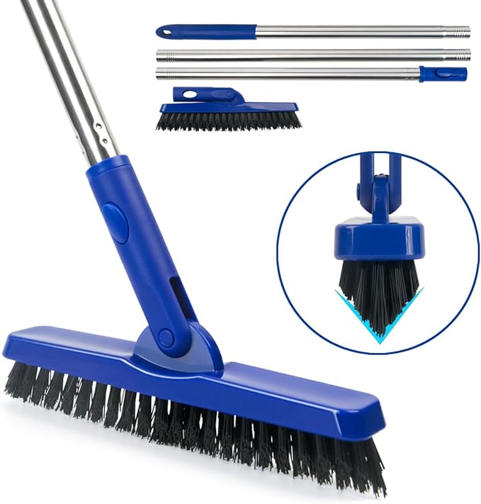 CELOX Grout Brush with Long Handle V-Shape Grout Line Scrubber with Stiff