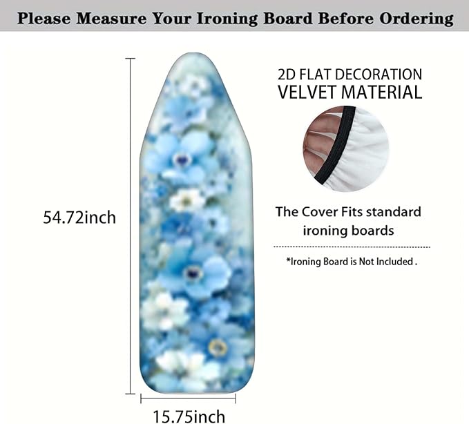 Nuxovilar Blue and White Flowers Oil Painting Ironing Board Cover, This Cover