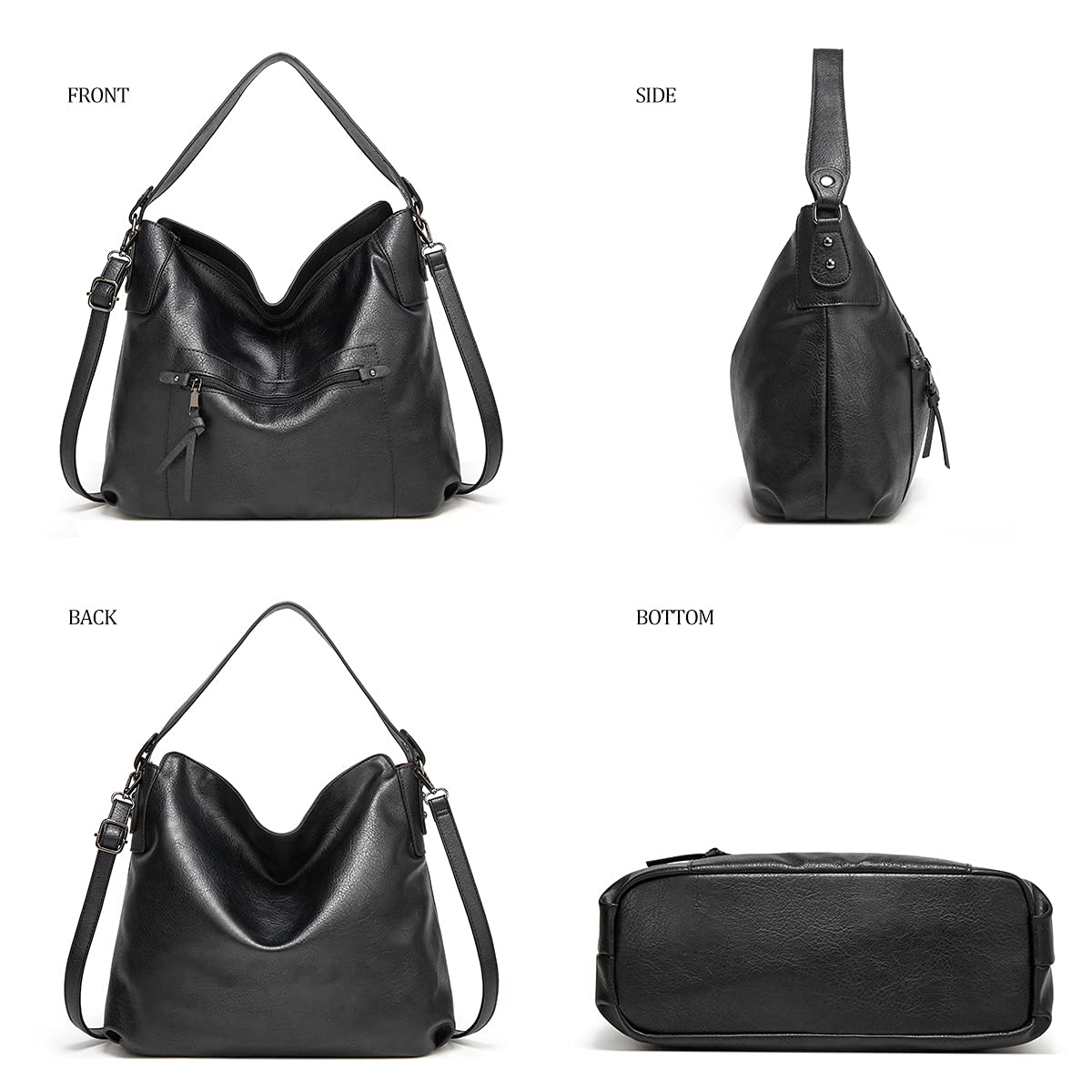 Gladdon Hobo Bags for Women Large Capacity Handbags Bags Ladies Tote Bags Leather Crossbody Shoulder Bags with Small Purse Set 2PCS