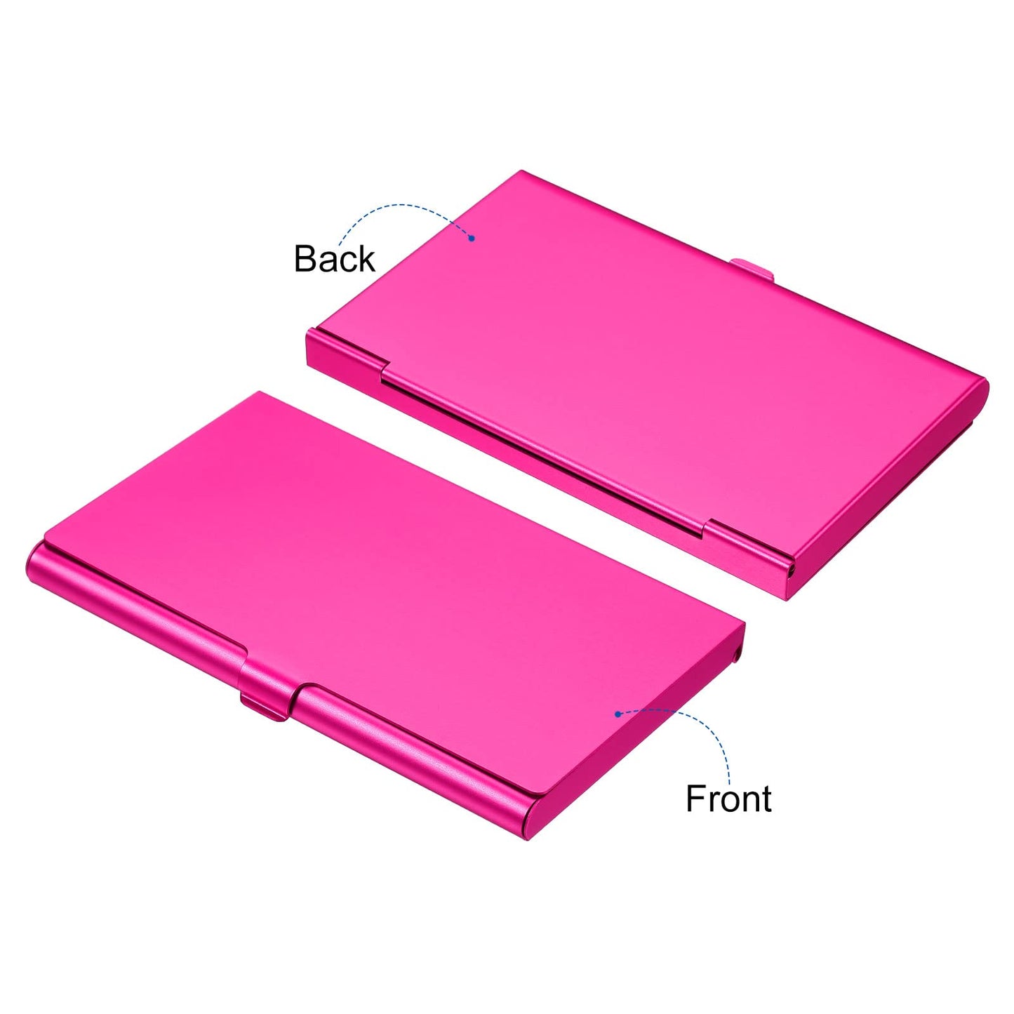 PATIKIL Business Card Holder, Aluminum Alloy Flip Cover Slim Name Cards Case for Women Men, Rose Red