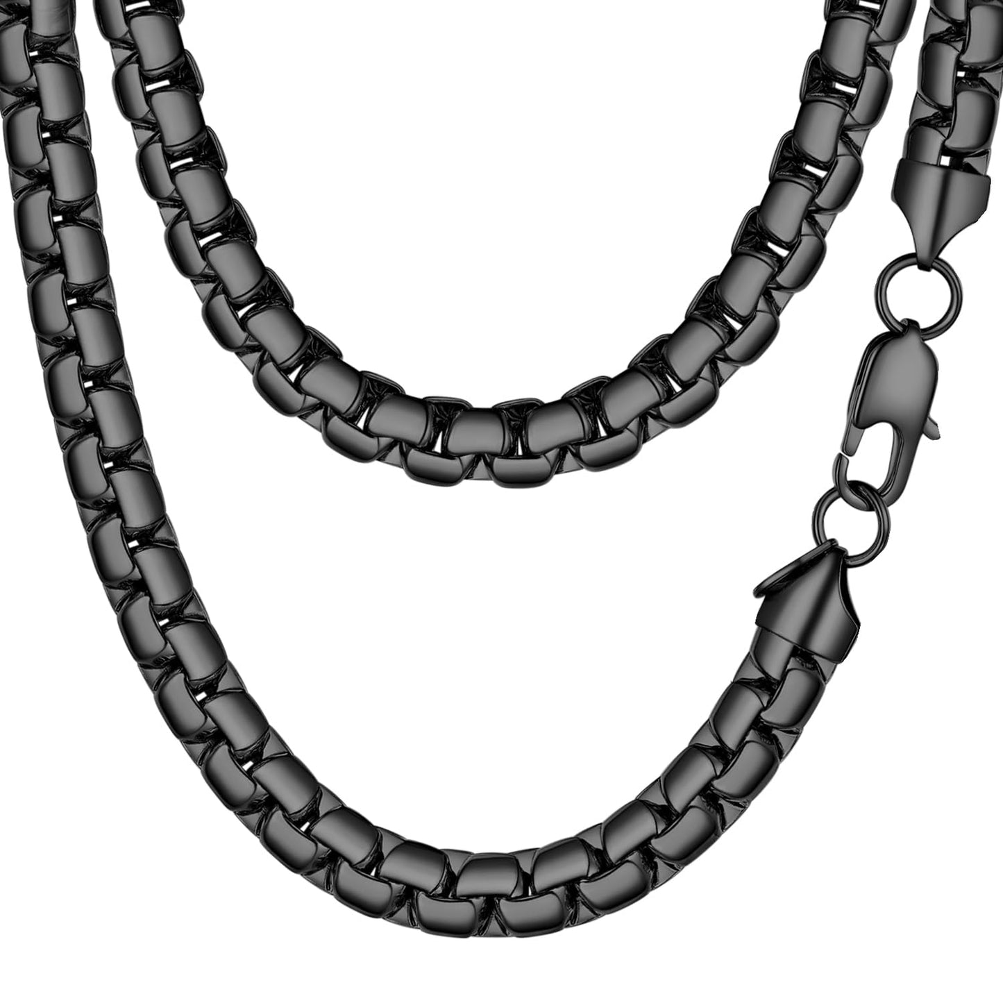 PROSTEEL Mens Chain Black Stainless Steel Necklace Tarnish-Resistant 8mm Thick Hip Pop Chain for Men Jewelry