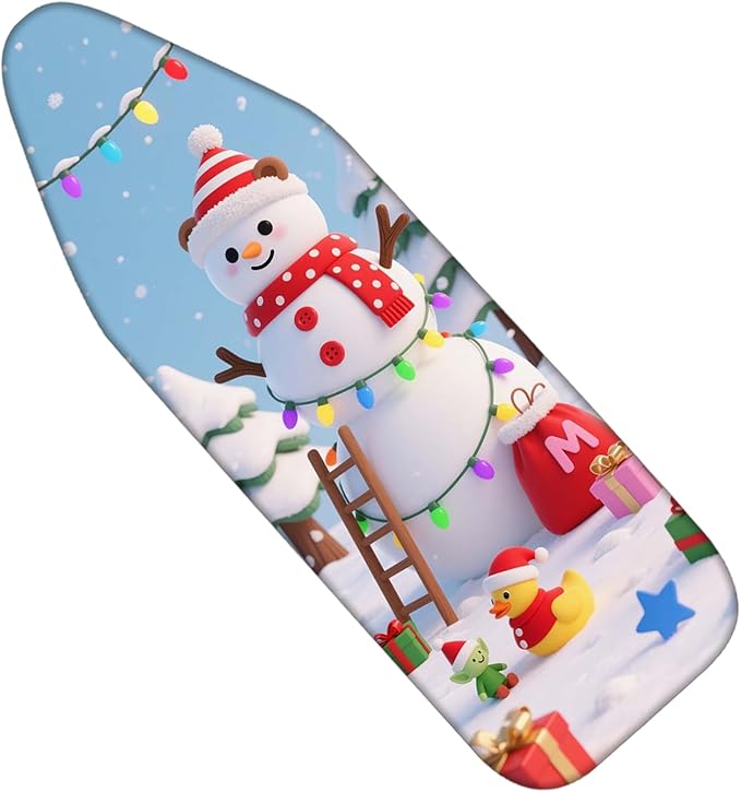 Nuxovilar Ironing Board Cover Winter Snowman Pattern Polyester 15x54 Inches
