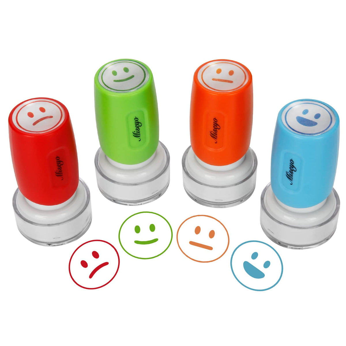 Miseyo Pre-Ink Teacher Stamp Set - 4 Color Mood Expressions