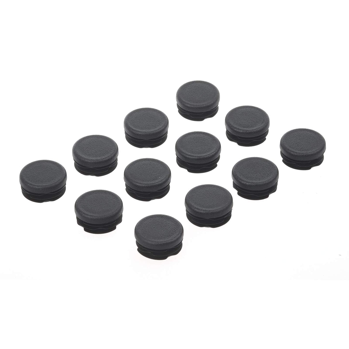 12Pcs Round Plastic Plug, End Caps for Tubing Pipe ID 16-18.4mm & OD 3/4 Inch (20mm), Steel Furniture Foot Table Chair Leg End Insert Plug Cap Covers Protector, Bar Stool Glides, Fence Plugs