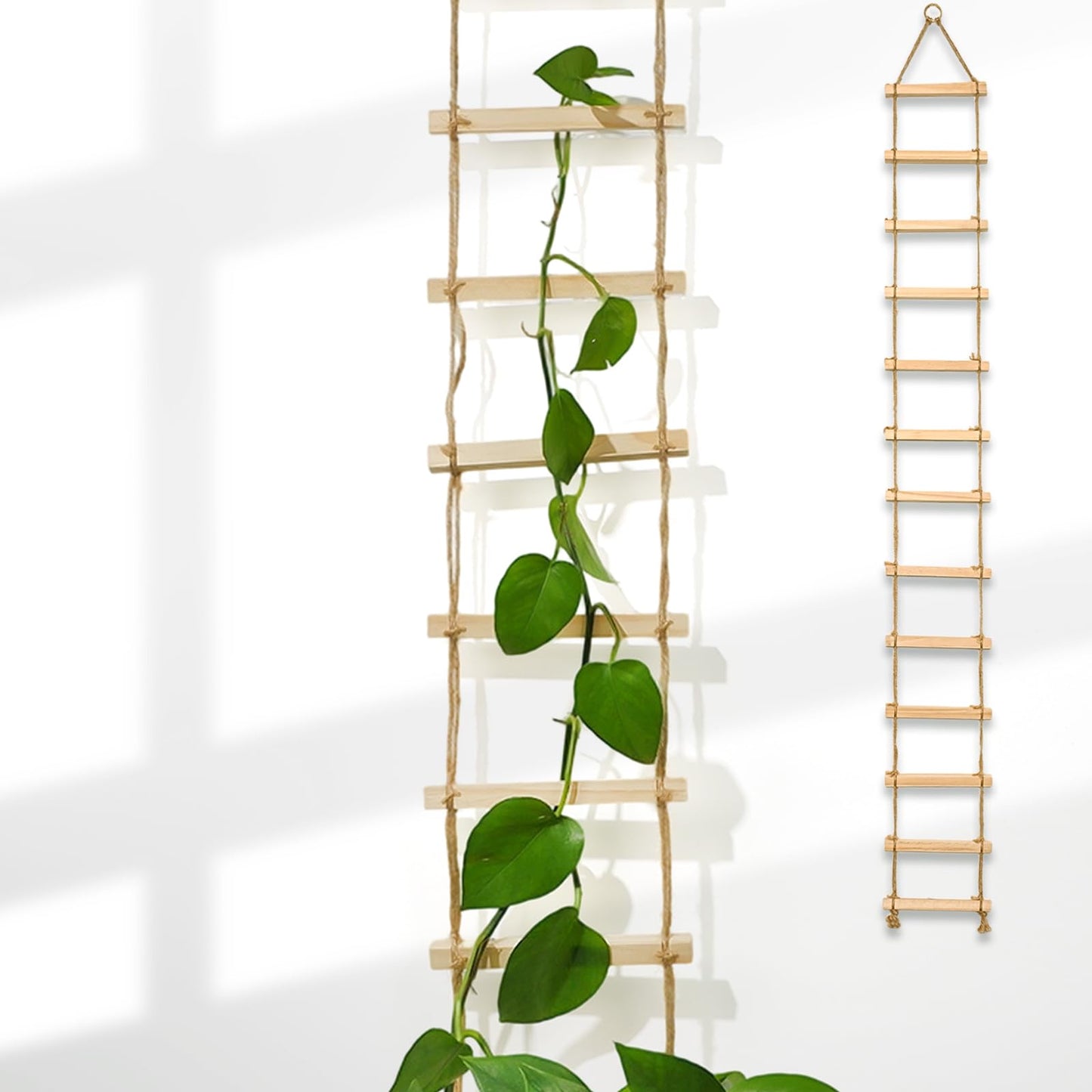 GOOOXIM Chain Trellis for Climbing Plants Indoor – Natural Wood Ladder Style Plant Support for Vines, Ideal for Pothos & Ivy, Stylish Modern Design for Home & Garden Use, Indoor/Outdoor