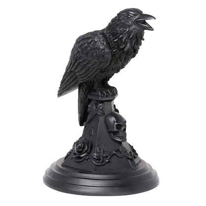 Gothic Black Cat Candle Holder Statue,Resin Cat Candlestick Holder,Halloween Gothic Tabletop Decor for Home,Dining Table & Party,Witchy Cat Figurine Gift (Crow)