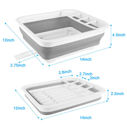 Collapsible Dish Drying Rack Portable Dish Drainers for Kitchen Counter with Drainboard, Kitchen Sink Organizer Basket RV Accessories Camper Storage and Organization Dish Rack Over Sink Drying Rack