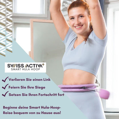 Swiss Activa+ S2 XXL Smart Hula Hoop Adult - Up to 47in for Plus Size XXL - Won't Fall Off - Weight Loss Hoop for Women - Smart Fitness Hula Hoop with Weight