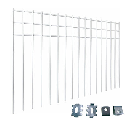 24x15-inch No Dig Animal Barrier Fence, 20 Pack White Dig Protective Fence with 2 inch Spike spacing, Dog/Rabbit/Groundhog Underground Defence, for Outdoor Garden Patio