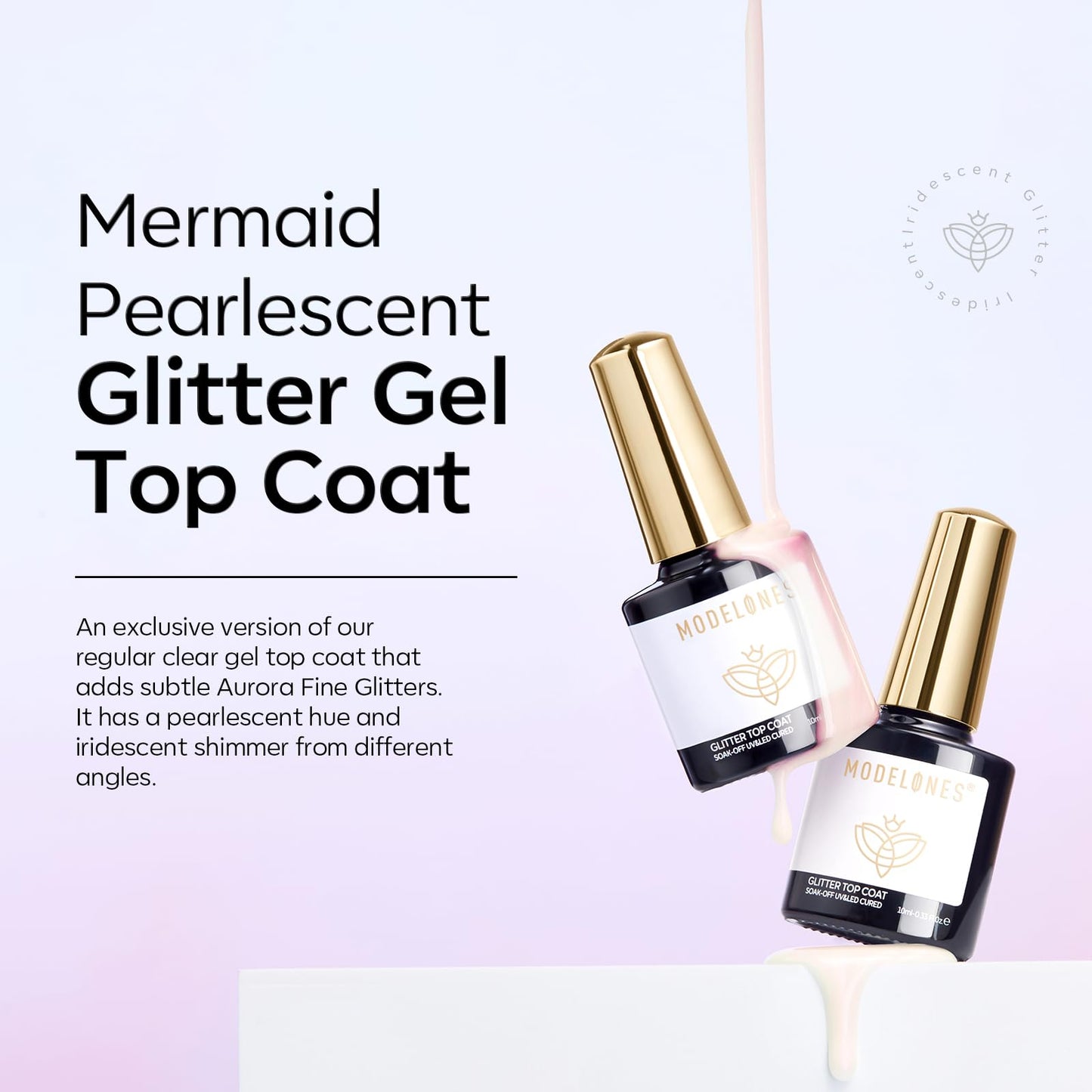 modelones Builder Nail Gel with Gel Top Coat, 3Pcs Clear Builder Nail Kit for Thickening Apex Building Extension Rhinestone Gel Tips Glue, U/V LED Lamp Cured for Home DIY Salon Girls