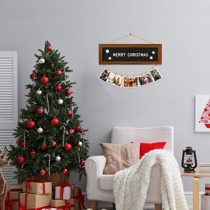 CJIAWYS Picture Frames Collage Photo Hanging Display, Felt Letter Board with 340 Letters and 15 Clips, Picture Board Rustic Frames for Wall Dorm Room Decor Christmas Holiday Birthday Party Present