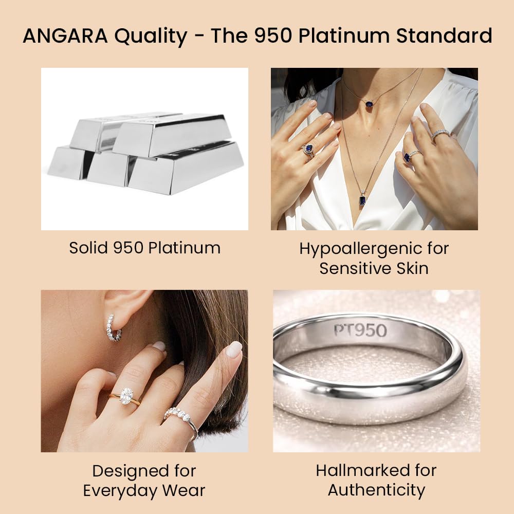 Angara Natural Blue Sapphire Pendant for Women | Heart-Shaped Blue Sapphire Infinity Pendant with Diamond Accents in Platinum | September Birthday, Anniversary, Gemstone Jewelry Gift | AAA | 4mm
