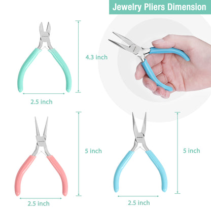 WORKPRO Jewelry Tool Kit - 3 Pack Includes Mini Needle Nose Pliers, Round Nose Pliers, Wire Cutter
