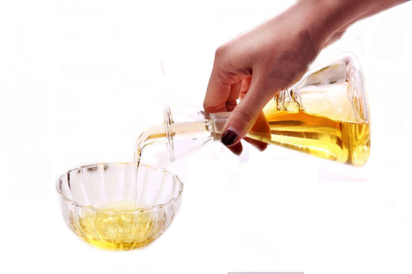 ELETON Olive Oil Dispenser Bottle Glass with No Drip Bottle Spout -Pourer Dispensing Bottles for Kitchen - Olive Glass Dispenser to Control Cooking Vegetable Oil and Vinegar(8 oz)